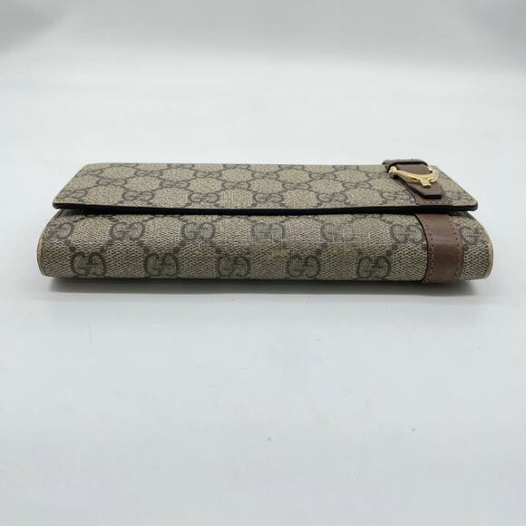 Authentic Gucci GG Supreme PVC Leather Beige Long Wallet W/Dustbag - Picture 9 of 14